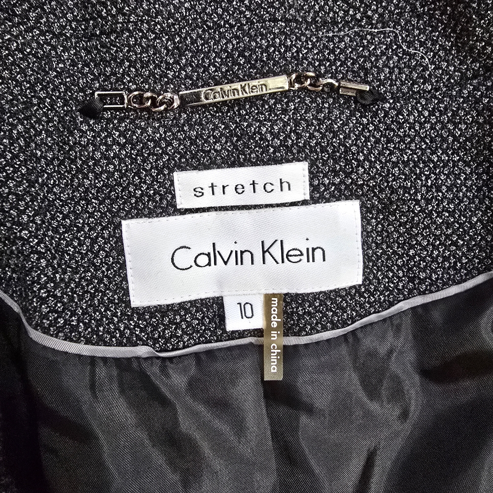 Calvin Klein Charcoal Gray Blazer Career Classy 10 - Picture 4 of 12